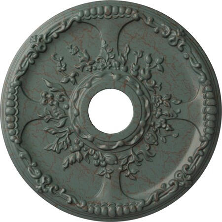 Ekena Millwork Antioch Ceiling Medallion (Canopies up to 3 1/2"), 18"OD x 3 1/2"ID x 1 3/8"P, Cloud Burst Crackle CM18SECBC